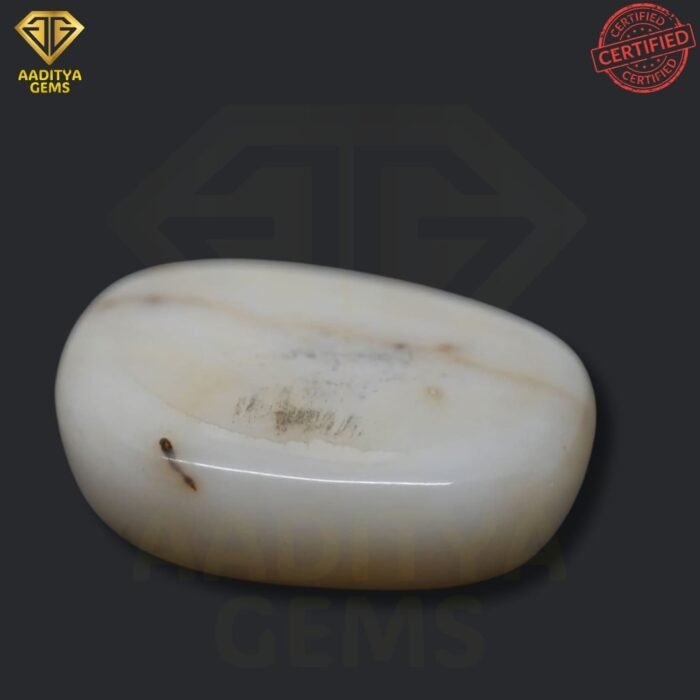 Natural Oval White Coral Moonga - Moonga -Taiwan - 7.95 Carat - SKU - AGNOWM795C