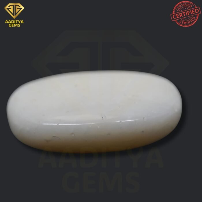 Natural Oval White Coral Moonga - Moonga -Taiwan - 8.90 Carat - SKU - AGNOWM890C