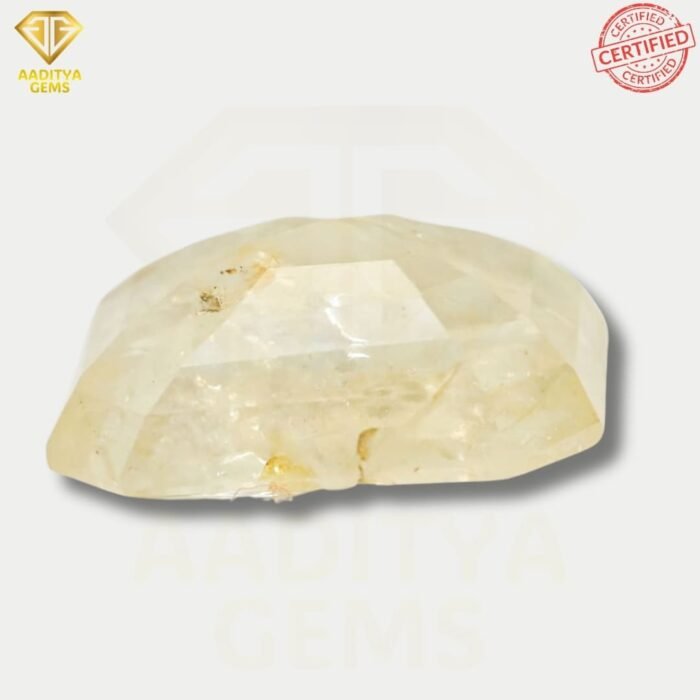 Natural Pitambari Yellow Sapphire Srilankan Pukhraj - 6.79 Carat - SKU - AGNPYS679C