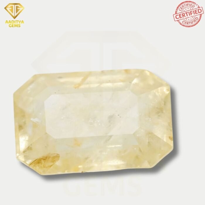 Natural Pitambari Yellow Sapphire Srilankan Pukhraj - 6.79 Carat - SKU - AGNPYS679C