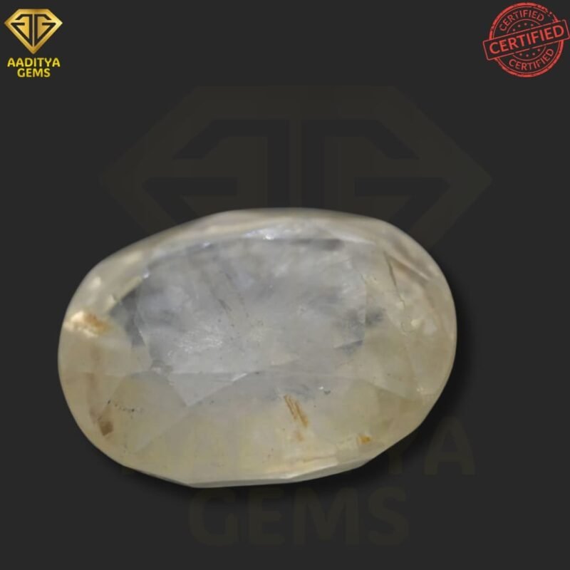 Natural Pitambari Yellow Sapphire Srilankan Pukhraj - 7.810 Carat - SKU - AGNPYS7810C