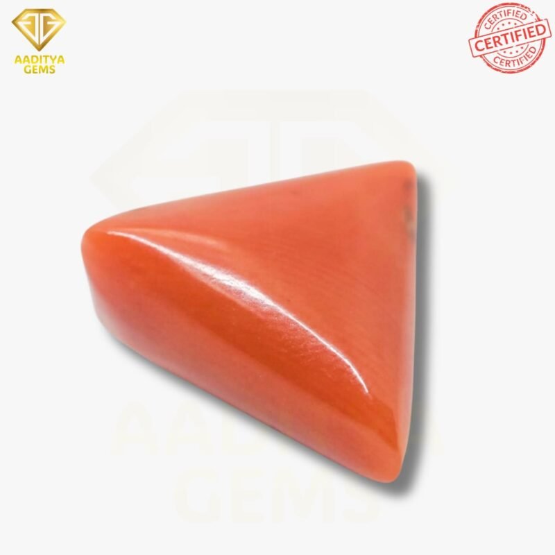 Natural Triangle Red Coral Moonga - Moonga - Taiwan - 9.60 - Carat - SKU - AGNTRM960C