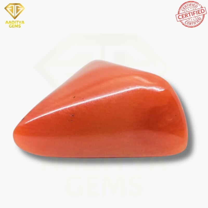 Natural Triangle Red Coral Moonga - Moonga - Taiwan - 9.60 - Carat - SKU - AGNTRM960C