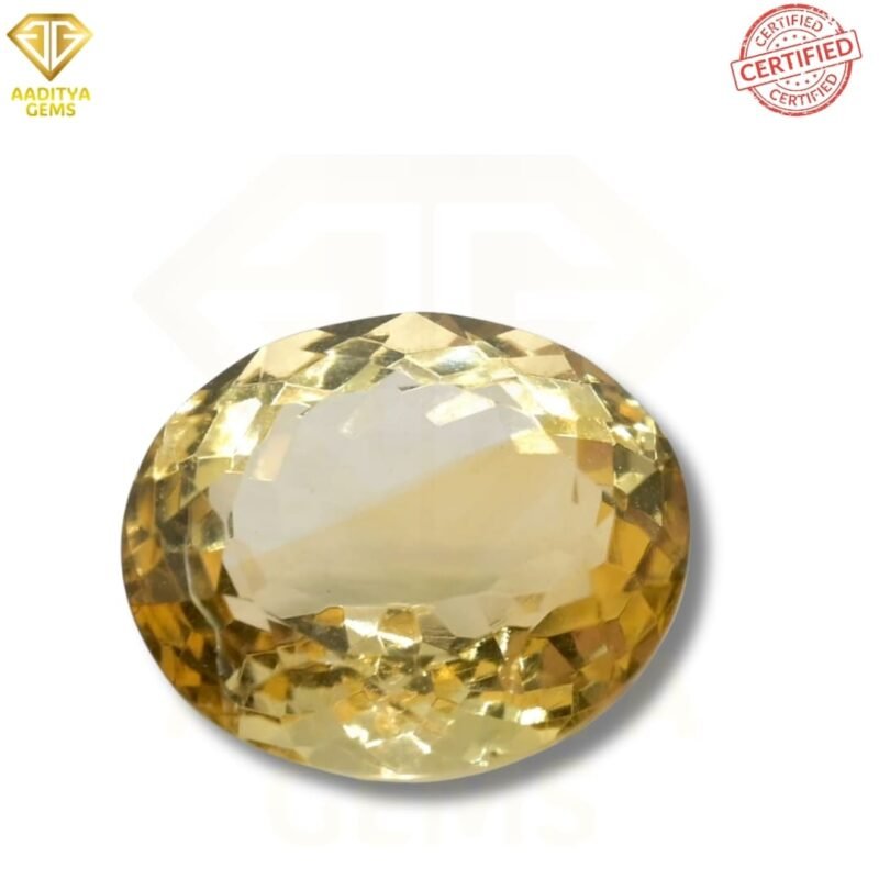 Natural Yellow Citrine Topaz Pukhraj - 6.95 Carat - SKU - AGNYCT695C